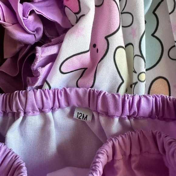 Smocked Easter Peeps Top and Bummies “Blessed” 12 Months - Picture 4 of 5